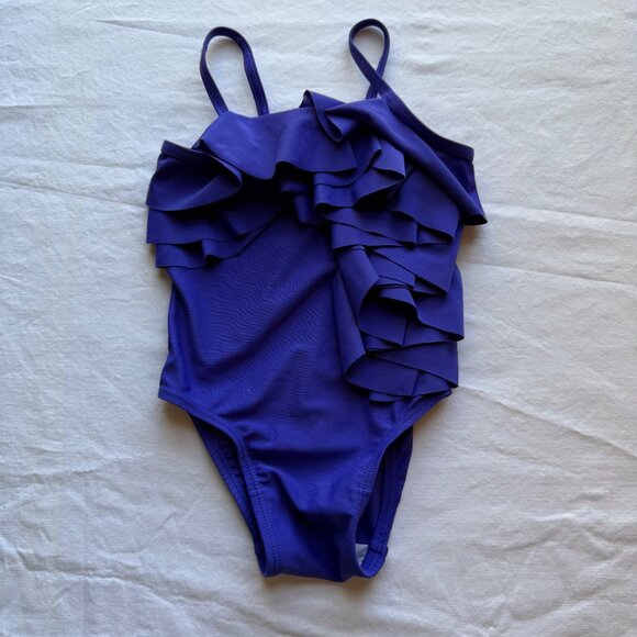 Girls Ruffle One-Piece Swimsuit Purple Old Navy Size 2T - Picture 2 of 6